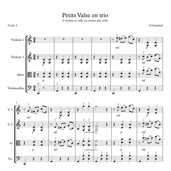 G. GASTINEL PETITE VALSE EN TRIO Partitions en ligne