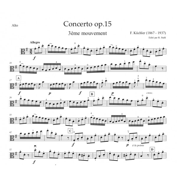 KUCHLER CONCERTO op. 15 3ème mouvement alto Partitions en ligne